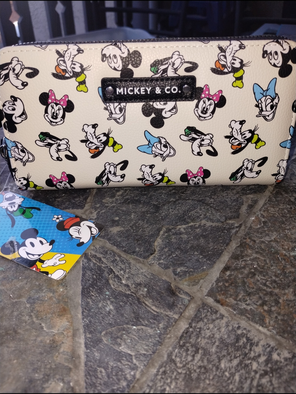 Cream Disney Character Zip Wallet